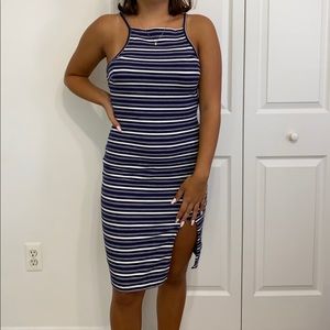 striped midi dress
